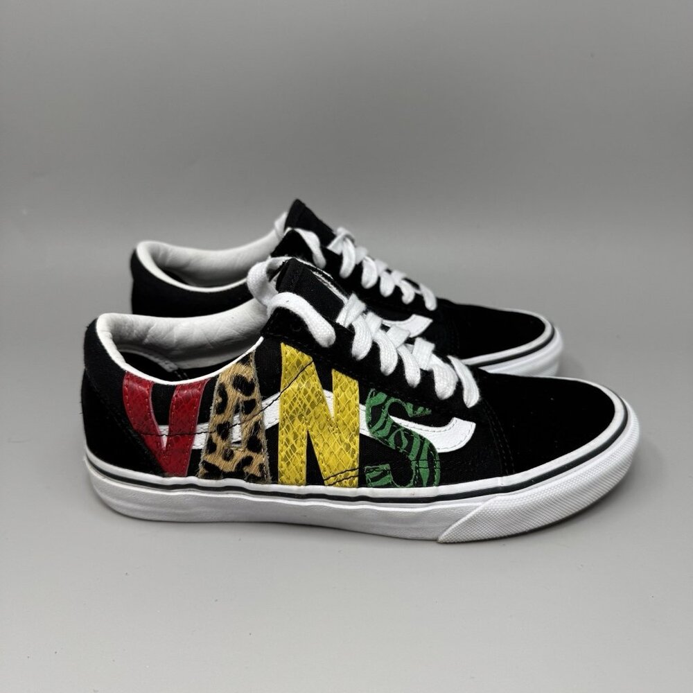 Vans Old Skool Black Rasta Skate Multi Animal Shoes Womens Size 7